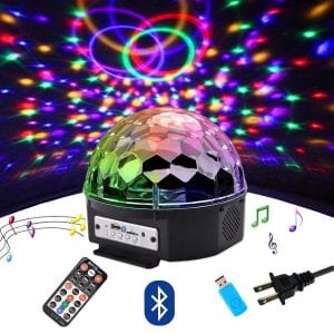 Outgeek DJ Lights, 9 Color LED Bluetooth Stage Lights