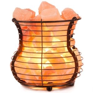 Crystal Allies Gallery Wire Mesh Basket Vase Lamp Salt Lamp