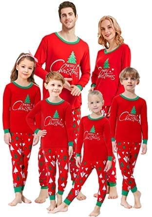 Shelry Christmas Tree Matching Family Pajamas set