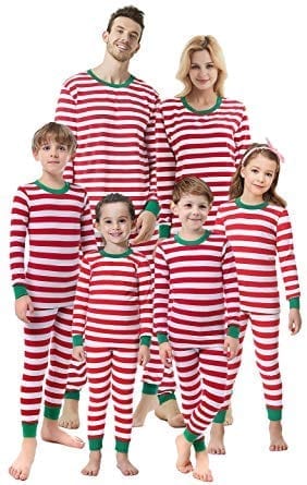 Shelry Striped Kids Sleepwear Matching Family Christmas Pajamas