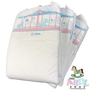 Carousel Printed Incontinence Diapers ABDL 10 Pack
