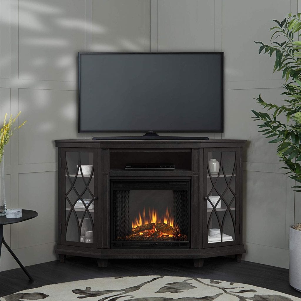 Lynette Electric Fireplace in Gray Finish by RealFlame