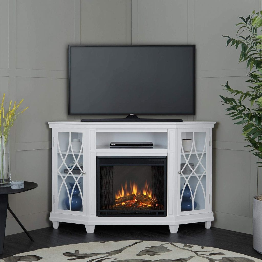 Lynette Electric Fireplace in White Finish by RealFlame