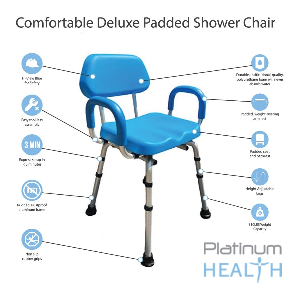 Platinum Health Shower Chair with Armrests and Back