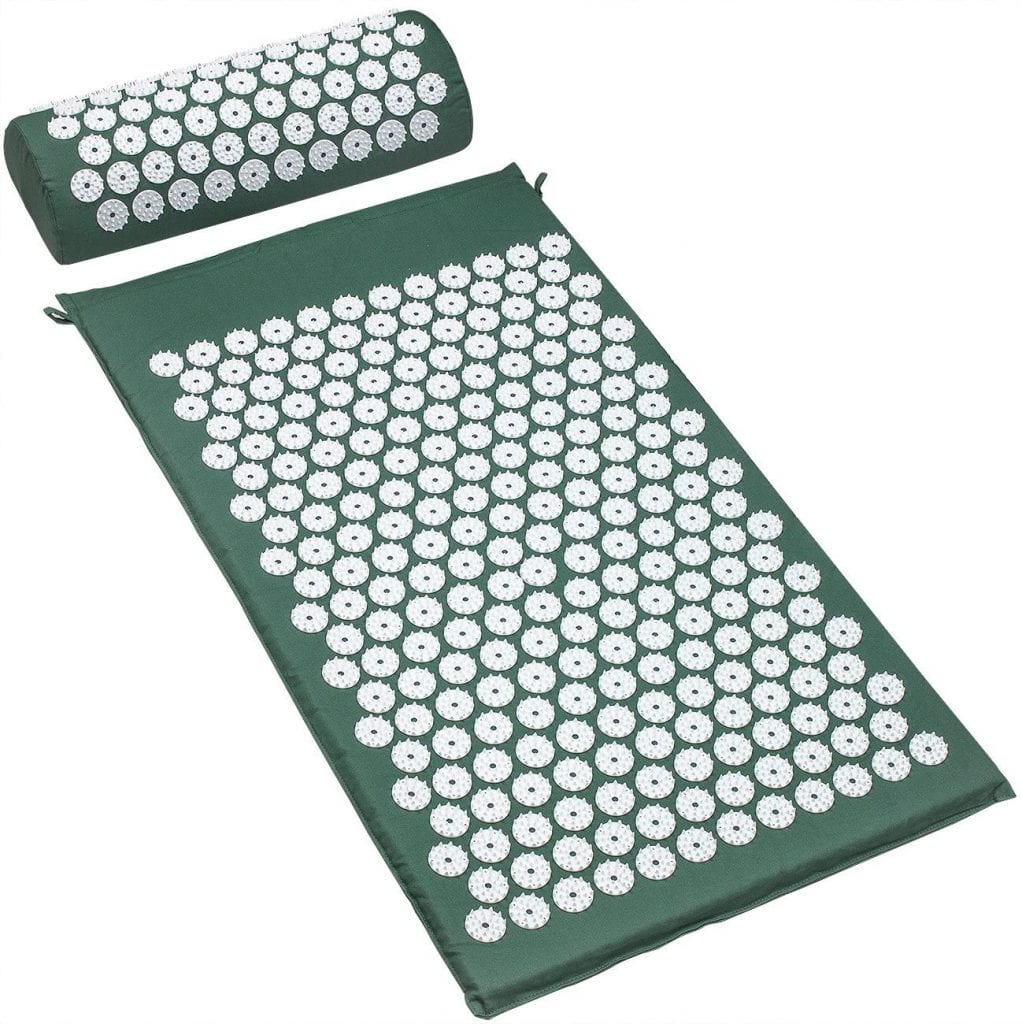 Sivan Back and Neck Pain Relief Acupressure Mat and Pillow Set