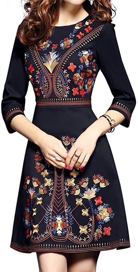 LAI MENG FIVE CATS Women’s Embroidered Dress